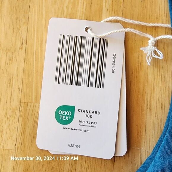 Crane Fitness  Racerback Sports Bra Teal Size Large Padded Comfort New with Tags - Picture 2 of 10